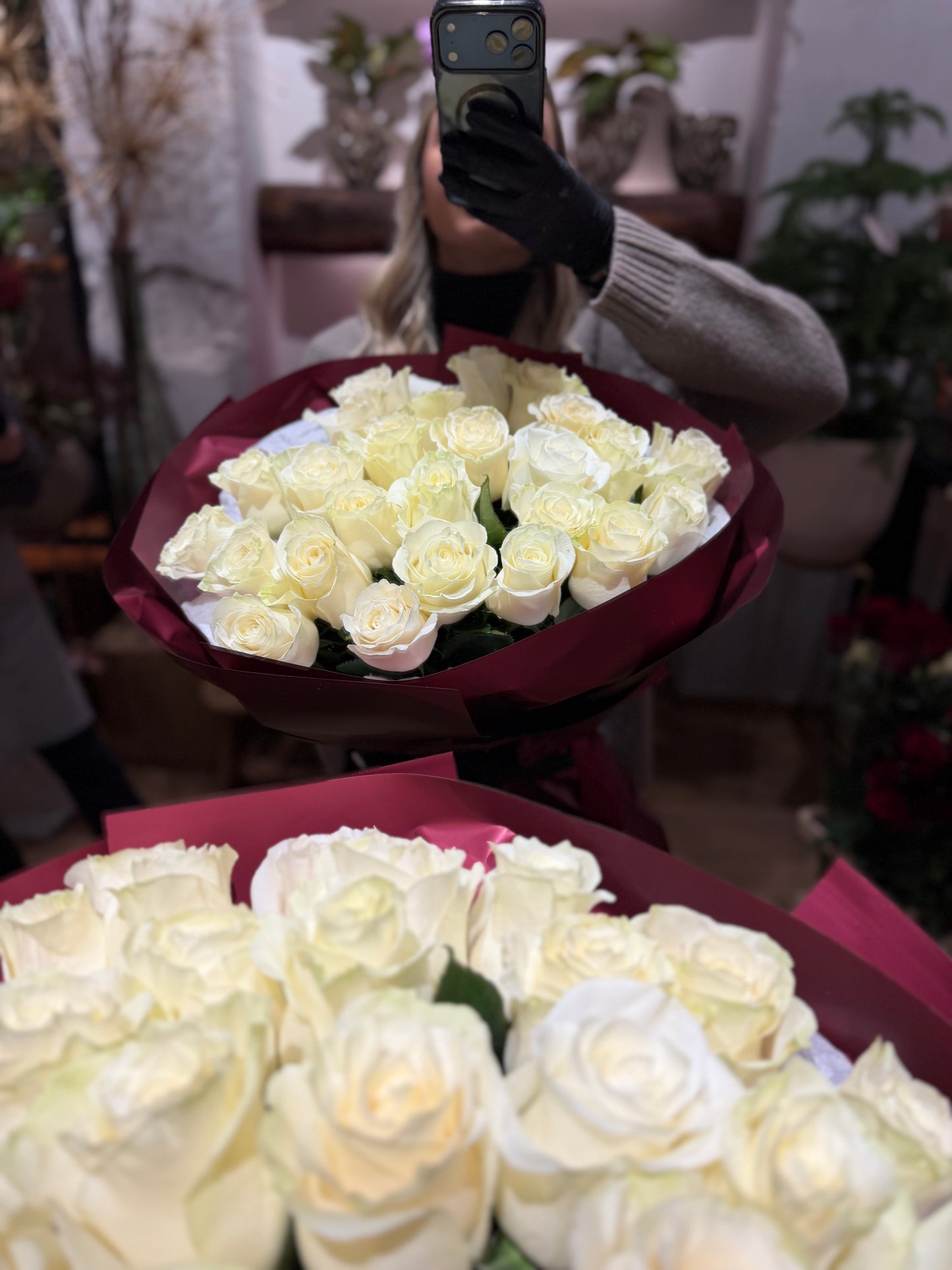 Bouquet di 25 rose bianche