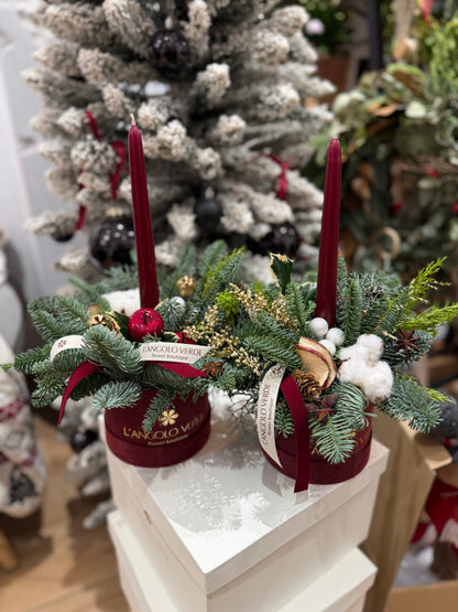 Mini Christmas Flower box con candela
