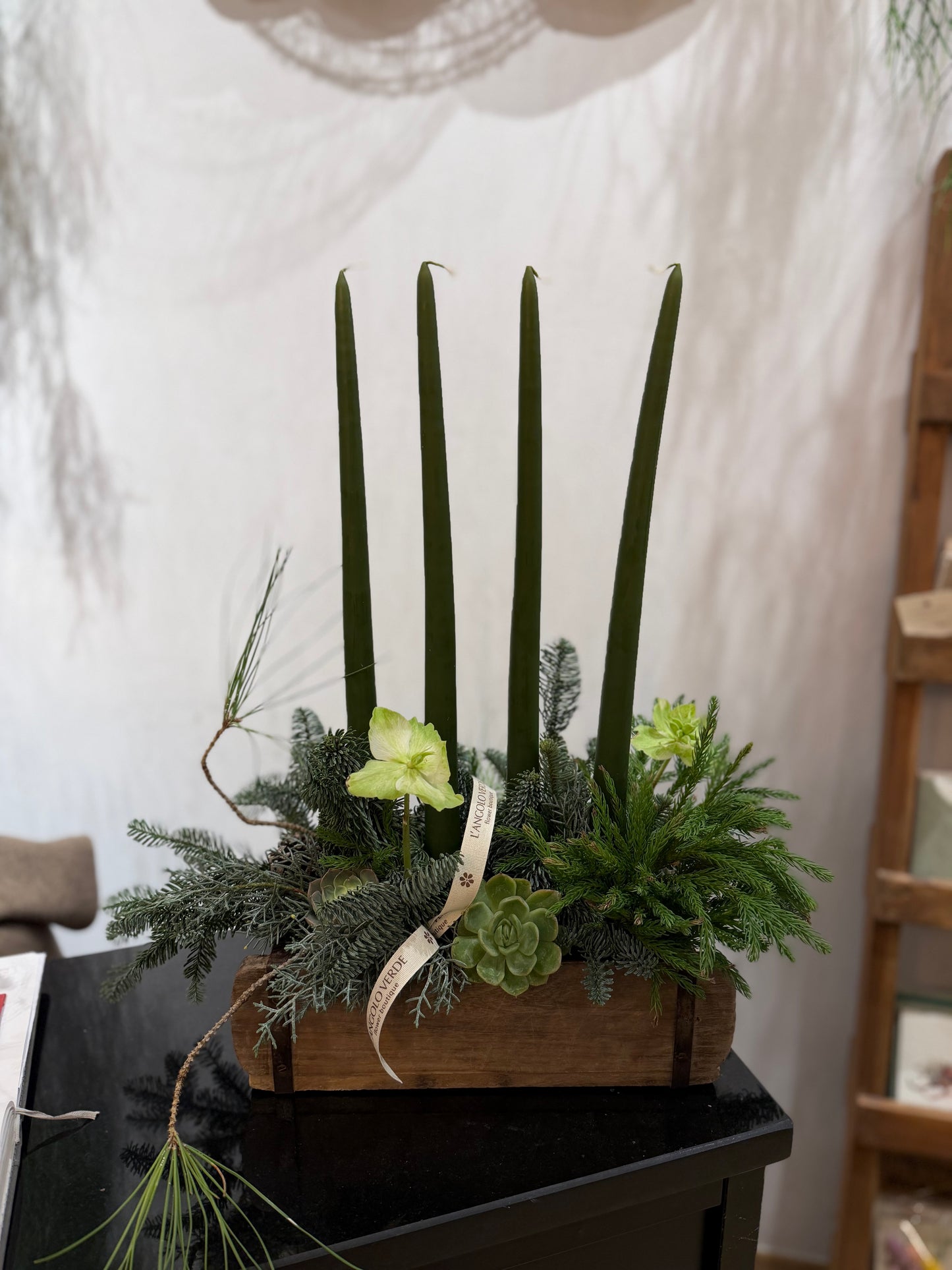 Centrotavola rustico con 4 candele