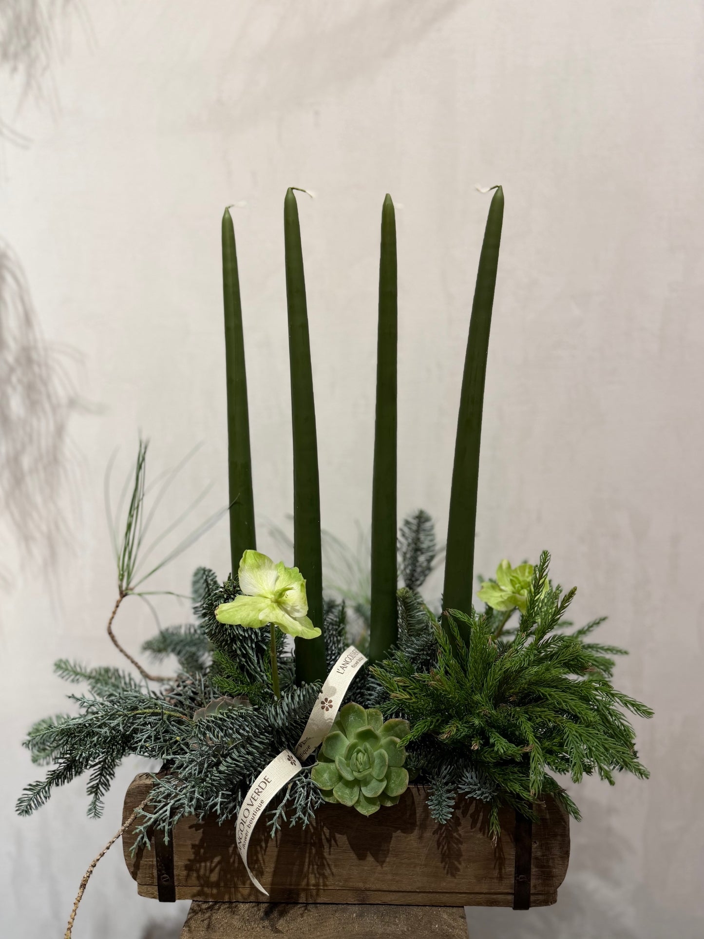 Centrotavola rustico con 4 candele